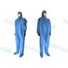 China Safe Disposable Coverall Suit , SMS Disposable Blue Coveralls With Hood / Boots Integral factory