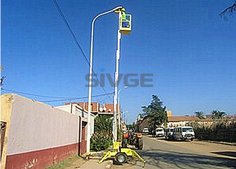 Quality Hydraulic Single Mast Aerial Work Platform 8m Height Trailer Type Lift For for sale