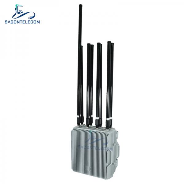 Quality Waterproof Outdoor UAV Signal Jammer 8 Bands 550w Power 2KM Fixed for sale