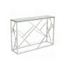 China Hot Sale Rectangular Console Table Hallway Table Stainless Steel Legs Tempered Glass Top factory
