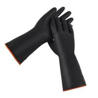 Quality Chemical Resistance Industrial Rubber Gloves Heavy Duty Flocked Lining for sale