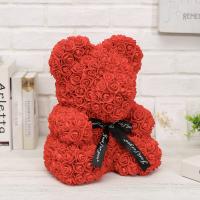 China 2021 artificial preserved roses Teddy Roses Bear for Valentines Day Gift rose bear factory