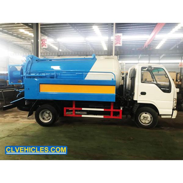 Quality ISUZU 100P 98hp Vacuum Cleaner Truck 5000 Liters With High Pressure Jetting for sale