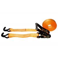 China 50mm Polyester Webbing Slings 5 Ton With Double J Type Hook / Lifting Slings Straps for sale