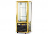 China 4℃~8℃ Food Warmer Showcase , Four Sided Glass Door Rotary Cake Display Cabinet Upright Refrigerator factory