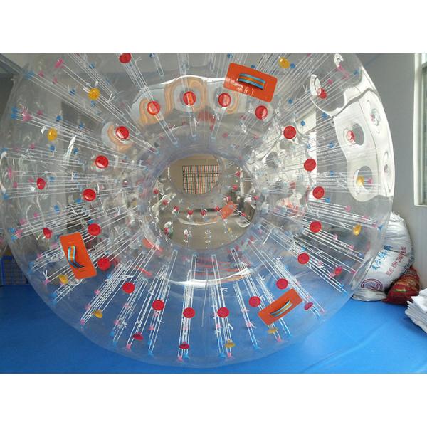 Quality Red Dot 0.8mm PVC Inflatable Zorb Ball , Inflatable Human Hamster Ball 3m x 2m for sale