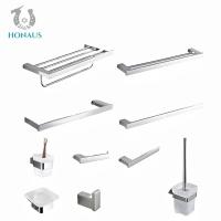 China Hotel Bathroom Shower Accessories Brushed Steel Towel Rack Anti Corrosion factory