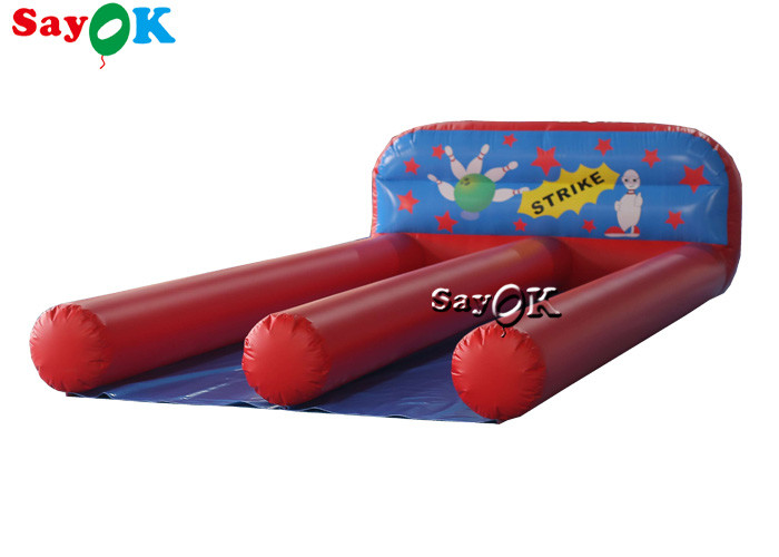 China PVC Inflatable Bowling Alley 19.69*9.84ft Outdoor Bowling Carnival Game factory