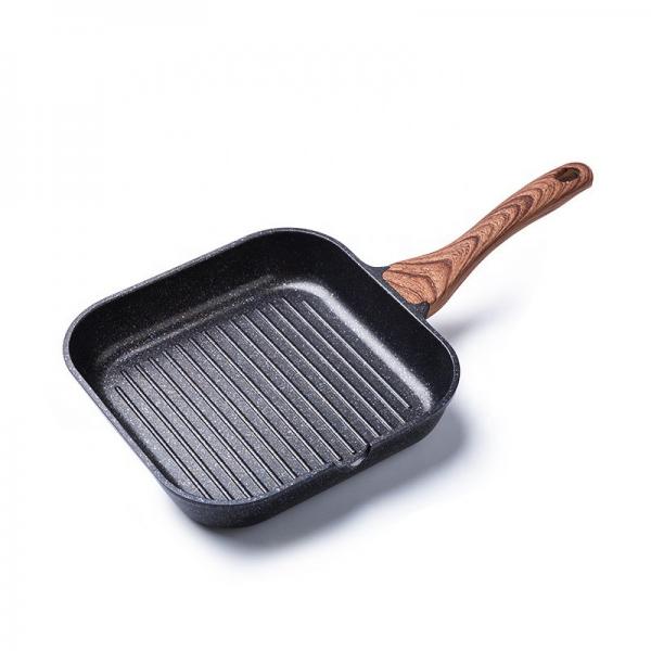 Quality High Quality Gas Stove Griddle Aluminium Black Grill Pans Nonstick Steak Frying Pan For Cooking for sale