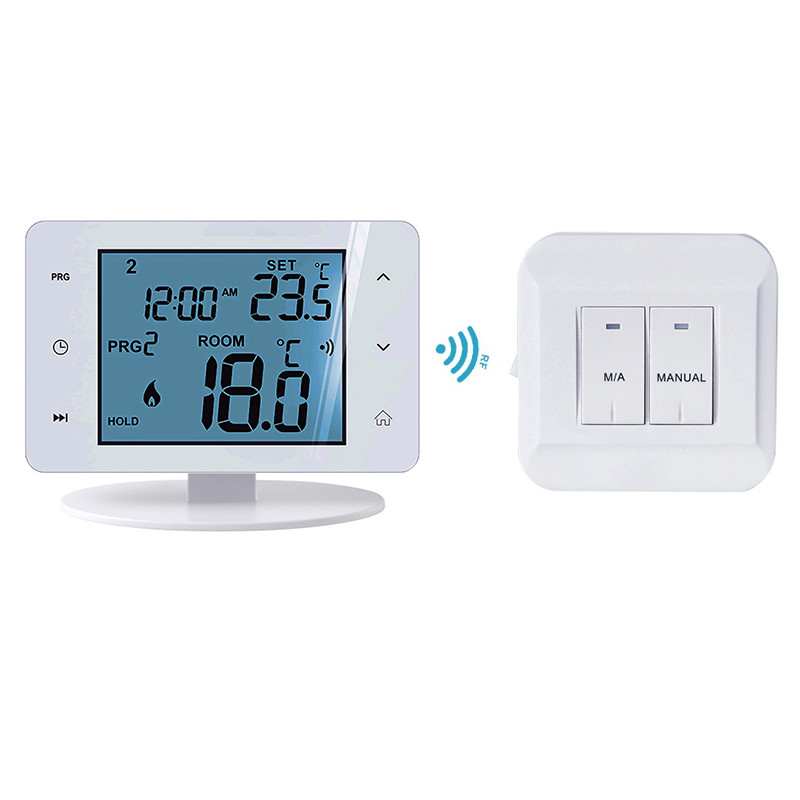 China IOS And Android App RF Room Thermostat With LCD Touch Screen Display factory