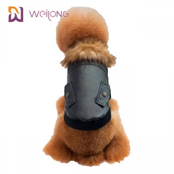 Quality Customized Faux Fur Leatheret Pet Coat Dog Winter Clothes for sale