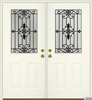 Quality 20mm Front Door Inserts Wrought Iron Glass For Door Decoration for sale