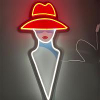 China 5V Personalized Neon Sign Red Hat Girl Neon Sign For Bedroom Home Bar Decor factory
