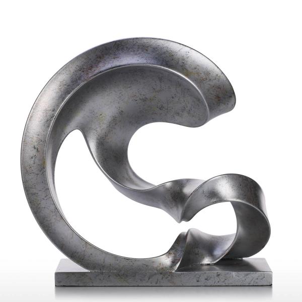 Quality Modern Abstract Metal Art Sculptures 304 Stone Imitation Stainless Steel Outdoor Sculpture for sale