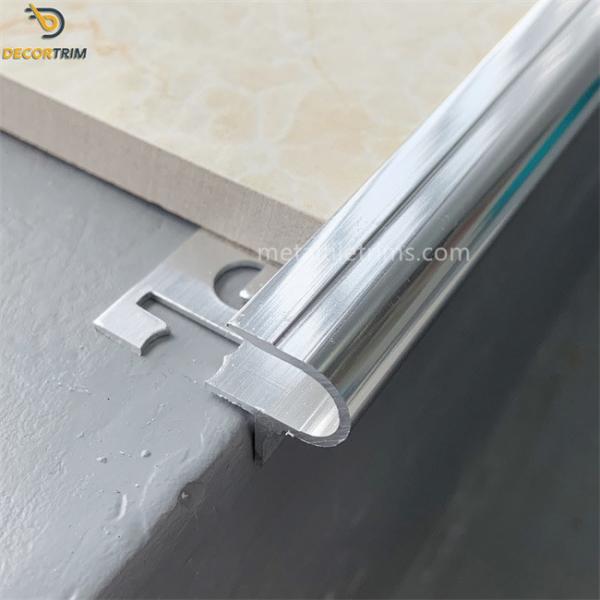 Quality Matt Silver Stair Nosing Tile Trim Bullnose Edge For Decoration Protection for sale