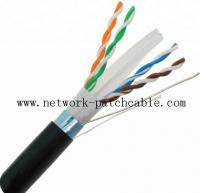 China HDPE FTP Network Outdoor Cat6 Cable 0.58mm 4PR Black PE 10Mbit Ethernet factory