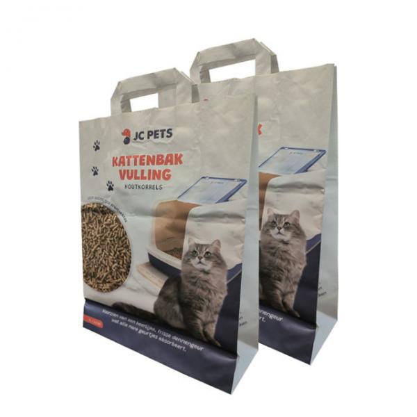 Quality 5kg 10kg Kraft Paper Bags For Cat Little Animal Food Customized Size for sale