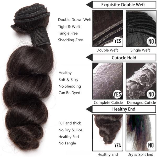 Quality Loose Wave Curly Human Hair Weave Bundles Silk Soft With Thick Full Ends for sale