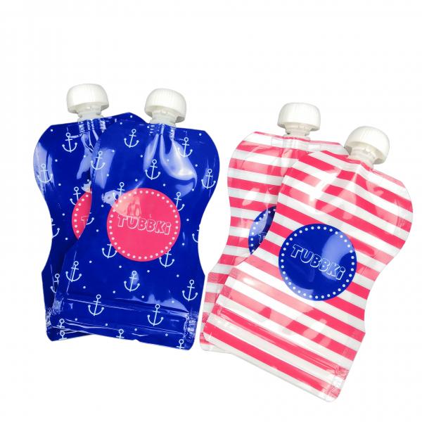 Quality Reusable Baby Food Spout Pouch Packaging Laminated Material CMYK Color For Beverages for sale