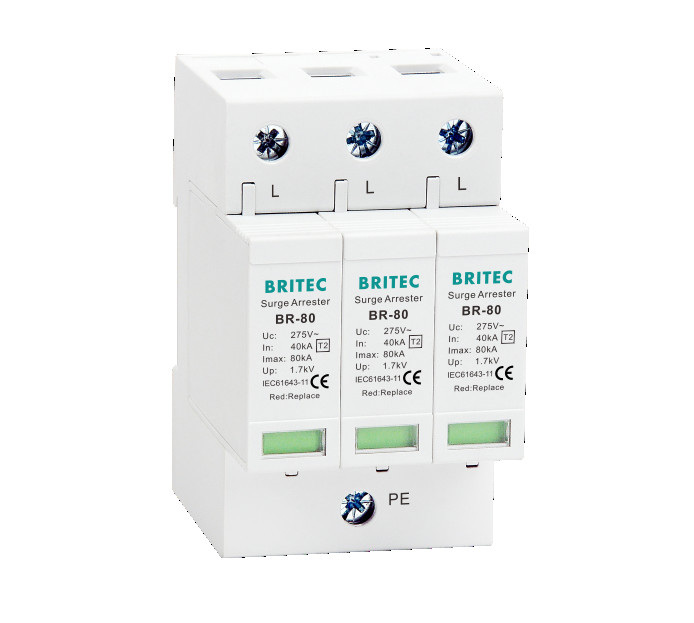 China BR-80 3P Surge Protection Device Tuv Ac Surge Arrester Power Surge Protector factory