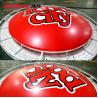 China Outdoor sports gym chain round vacuum foam film acrylic advertising light box signs factory