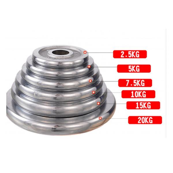 Quality Silver Chrome Fitness Weight Plates 1kgs To 20kgs Cast Iron Dumbbell Plate for sale