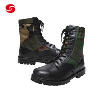 China Black Camouflage Leather Military Combat Shoes Army Jungle Boots factory