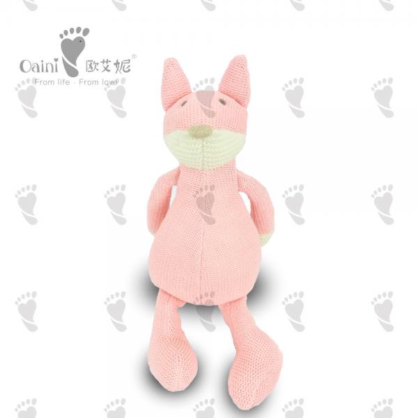 Quality 31 X 20cm Cartoon Soft Toys Eco Friendly Infant Pink Fox Stuffed Animal for sale