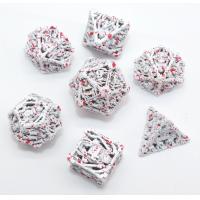 China Durable Antiwear Small Dice Set , Handmade White Polyhedral Dice for sale