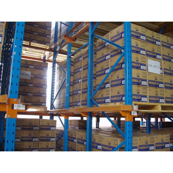 Quality High Space Saving Heavy Duty Pallet Rack , Blue / Orange Drive In Pallet Racking for sale