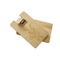 China Wooden USB Business Card Flash Drives Custom Logo, Eco-friendly Wood Card USB Flash Drive factory