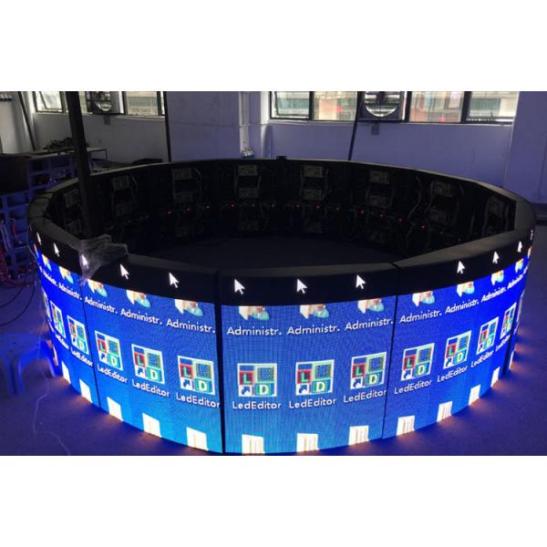 Quality Seamless Corner Curved LED Video Wall , Exhibition LED Display Soft Module for sale