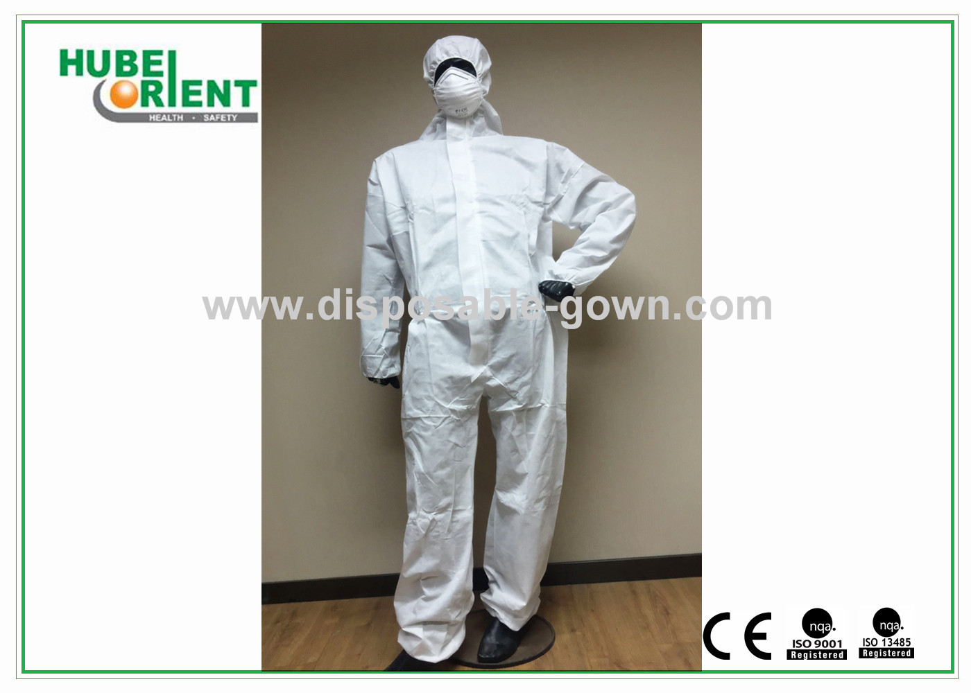 China SMS Type 5 6 Disposable Coverall Suit / Anti Virus Disposable Protective Coverall factory