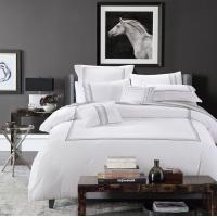 China 128x68 Fabric Density Embroidery White Comforter Sets Duvet Cover for Hotel Bedding factory