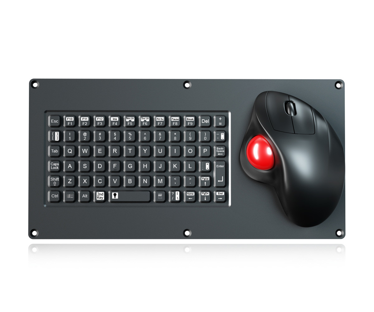 China Compact Format Military Keyboard With 69 Keys And Ergonomic Trackball Mouse factory