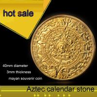 China China made custom challenge old gold coin /mayan aztec long count calendar coin factory