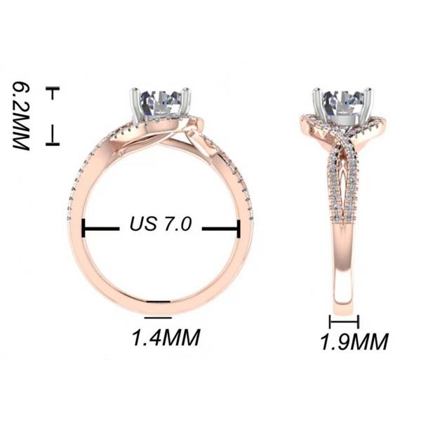 Quality Round Cut 18K Rose Gold Ring For Engagement S11 SI2 VS1 Average Clarity for sale