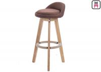 China olid Wood Restaurant Bar Stools Soft Leather / Fabric Seater W50 * D37 * SH73cm S factory