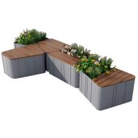 China Modern Wooden Garden Bench With Planters Comfortable Patio Bench Hairline factory