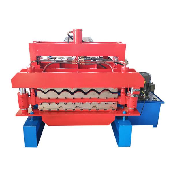 Quality Customized blue Double   Layer Forming Machine Roof Automatic Tile Roll Making for sale