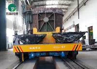 China 75 Ton Anti-High Temperature Rail Guided Cast Iron Ladle Transfer Car With V-Groove Deck factory
