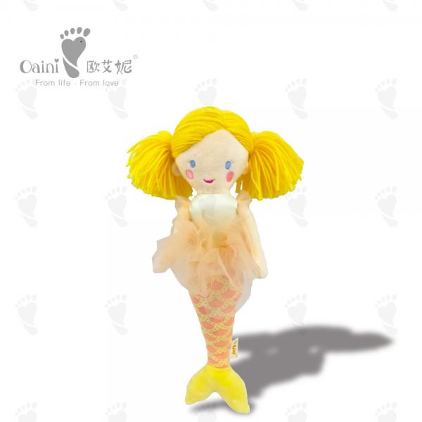 Quality 40cm 0 To 7 Age Stuffed Mascot Orange Hair Mermaid Toys For 5 Year Olds for sale