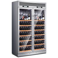 China High-End Silver Metal Wine Cabinet Tall Wood Matte For Wine Cellar for sale