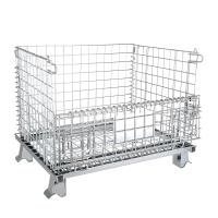China Stackable Pallet Cage Foldable Wire Cage Steel Pallet Container Wire Mesh Pallet Cage factory