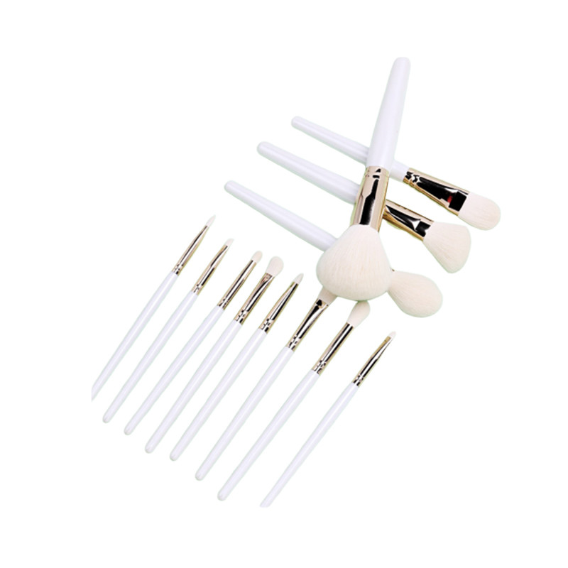 China White Retractable Brush For Loose Powder Foundation Wool / Customized Heads factory