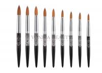 Buy cheap 9 PCS Nature Sable Hair Round Nail Art Brushes With Beautiful Heart Shape from wholesalers