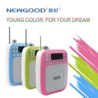 China NEWGOOD cheap LED screen pink green USB/TF/SD Card Audio Player Speaker with voice amplifer,voice recorder and FM radio for sale
