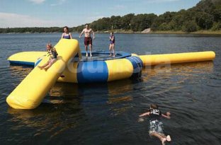 Quality Commercial Grade Inflatable Water Trampoline Combo and Blob For Fun for sale