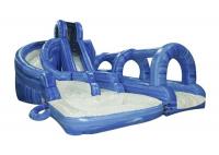 China Rent Blue Commercial Cool Inflatable Water Slides With 7.5M Height factory