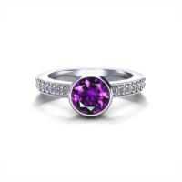 Quality Amethyst Filigree Ring Slightly Stones With 4K White Gold, Amethyst .20cttw for sale